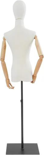 Vista 7 de Forma de vestido de torso de maniquí femenino, vestido de costura con brazos desmontables modelo M-annequin, exhibición de maniquí con base