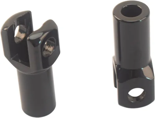 Vista 5 de Kit de horquilla de soporte de pie de pasajero compatible con Harley Softail 2000-2006 (negro)
