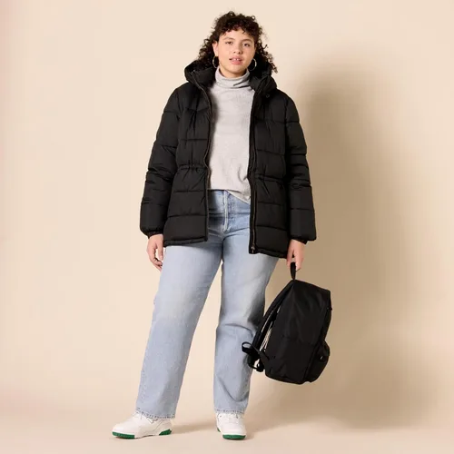Vista 7 de Tienda Essentials Chaqueta de invierno acolchada pesada con capucha para mujer con cintura ajustable