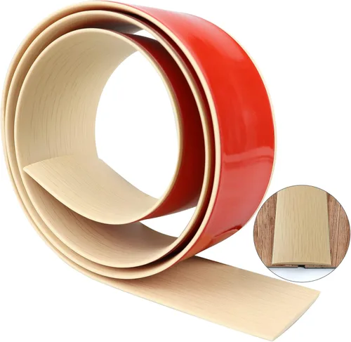 Vista 16 de Tira de transición de suelo de 1.57 pulgadas, tira de transición de vinilo plano autoadhesiva con respaldo fuerte, grano de madera de 1.6 in, 3.28