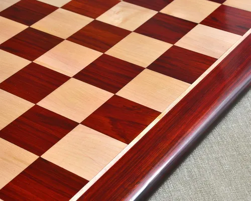 Vista 5 de Luxury Solid Wooden Chess Board – Blood Red Bud Rosewood (Padauk), 23" 60 mm Squares Handmade Premium Board