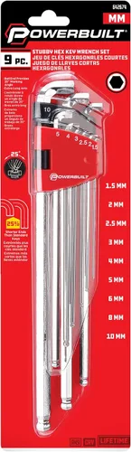 Vista 5 de Powerbuilt Juego de llaves hexagonales de extremo de bola de brazo largo métrico de 9 piezas, llave Allen, brazo extralargo, extremo de bola