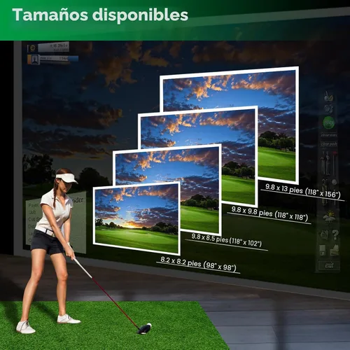 Vista 6 de Pantalla de impacto para simulador de golf, monitor de lanzamiento de proyección de triple capa premium con visuales HD, pantalla de práctica