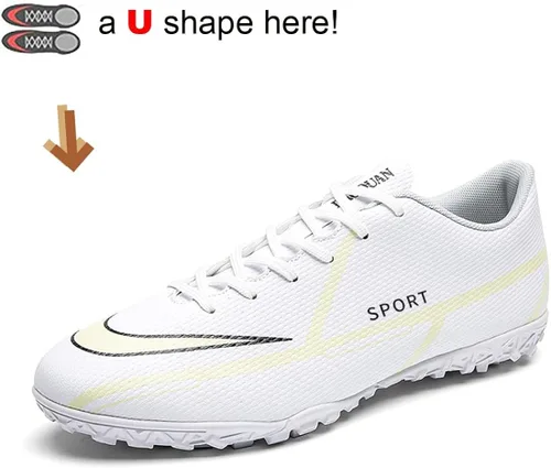 Vista 2 de VXCDFR Zapatos de fútbol para hombre, tenis de fútbol americano juvenil, tenis de césped para practicar en exteriores e interiores