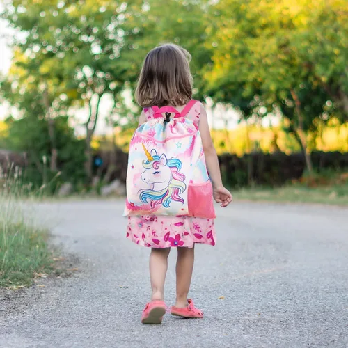 Vista 6 de WAWSAM Mermaid Gym - Mochila con cordón, Unicornio Rosa, Mochila con cordón para gimnasio