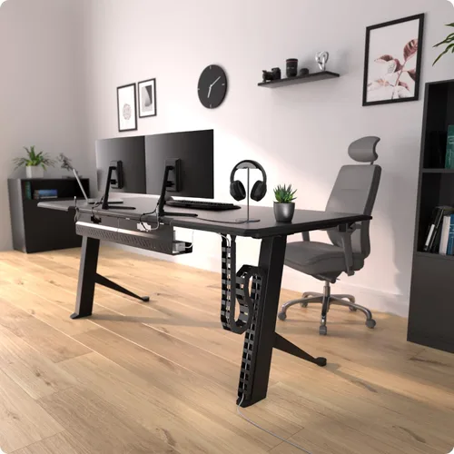 Vista 8 de Ultimate Setup Vértebras de gestión de cables para debajo del escritorio, perfectas para escritorio de pie y sentado, organización de cables