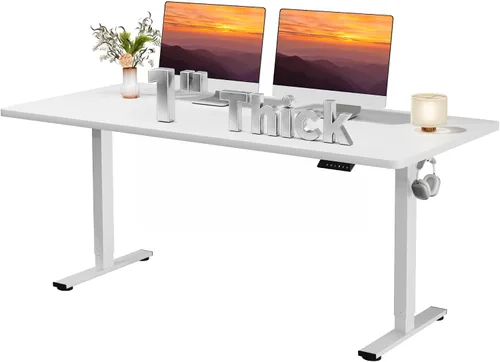 Vista 18 de Escritorio de pie grande ajustable con motor dual de 79 x 31 Blanco