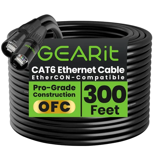 Vista 15 de GEARit Cable Ethercon CAT6 blindado (3 pies) de audio profesional e iluminación RJ45 EtherCON Cable compatible con EtherCON para estudio, escenario
