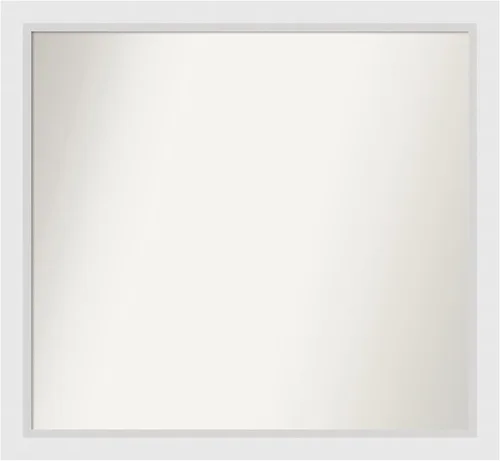 Vista 272 de Amanti Art Espejo de baño blanco para sobre el fregadero, 24 x 26 pulgadas, espejo rectangular blanco y blanco, marco de madera contemporáneo
