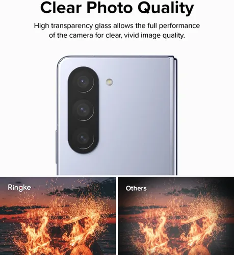 Vista 7 de Ringke Cristal de cámara [protección multicapa] compatible con Samsung Galaxy Z Fold 5, protector de lente de cámara de vidrio templado, 2