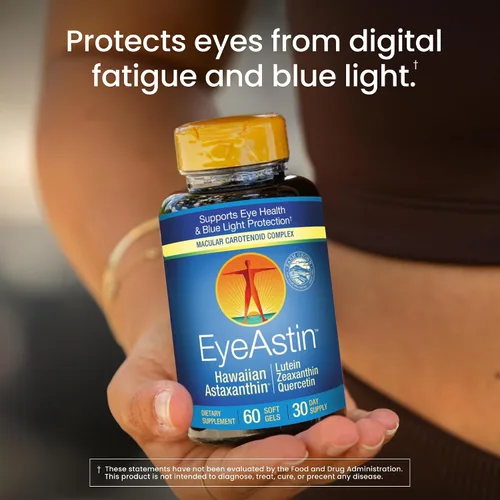 Vista 3 de EyeAstin, BioAstin Astaxantina hawaiana con luteína y zeaxantina, apoya la salud ocular de forma natural, 60