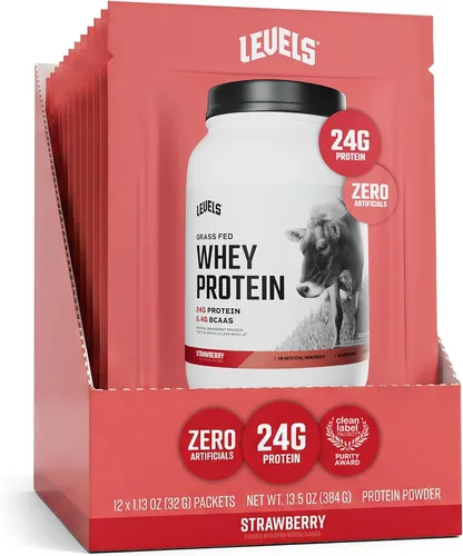 Vista 28 de Levels Proteína de Suero Alimentada con Pasto en Polvo, Sin Artificiales, 24G de Proteína, Cappuccino, 2LB