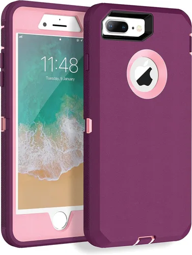 Vista 13 de Mgx Funda resistente para iPhone 8 Plus [protector de pantalla integrado] y funda de defensa de triple capa a prueba de golpes a prueba de caídas