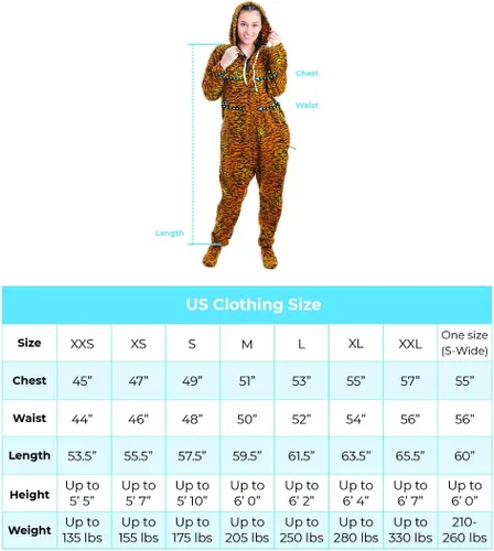 Vista 2 de Forever Lazy - Mameluco con pies para adultos, pijamas de una sola pieza para hombre o mujer, overol unisex, con pies desmontables
