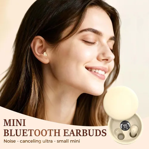 Vista 7 de Mini auriculares invisibles Bluetooth 5.4, auriculares con cancelación de ruido 2025 para dormir, cómodos mini auriculares inalámbricos para dormir