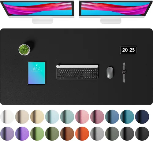 Vista 251 de Aothia - Protector de escritorio de cuero sintético grande, base antideslizante para mouse y superficie para escribir, impermeable, fácil de Agua