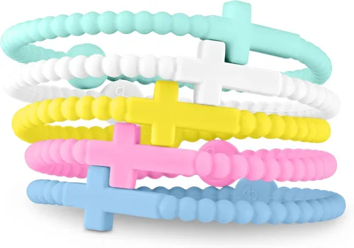 Vista 10 de Ryan & Rose Pulseras Jesús - Pulsera de silicona cruzada aleación
