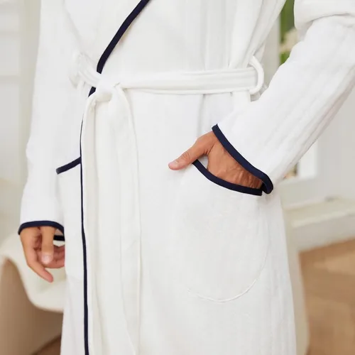 Vista 3 de U2SKIIN Mens Hooded Robe, Soft Warm Triple Layered Cotton Long Men Bathrobe
