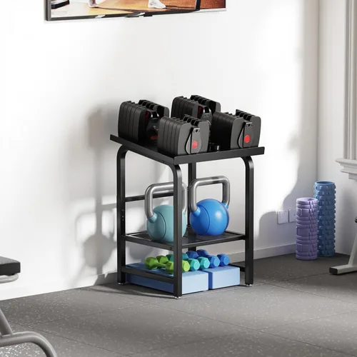 Vista 3 de Solo soporte para mancuernas con soporte de peso ajustable para carga de 500 libras, soporte de pesas resistente para gimnasio en casa