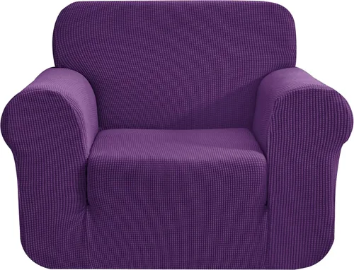 Vista 40 de CHUN YI - Funda elástica de 1 pieza para sillón grande, funda protectora suave de Jacquard con elastano, detalle de cuadros y parte inferior