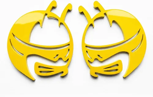 Vista 2 de Par de emblemas de cabeza de abeja para Challenger Charger Scat Pack Fender Badge (azul oscuro)