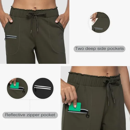 Vista 6 de Haowind - Pantalones deportivos para mujer con bolsillos y cintura elástica, cómodos pantalones de deportivos de descanso para deportes, gimnasio