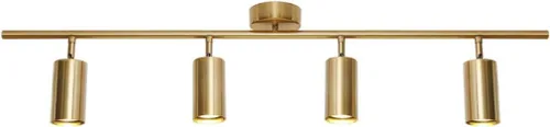 Vista 15 de BOKT Kit de iluminación LED moderna de riel de 1 luces, accesorios de foco de oro cepillado, montaje en techo de latón mate para interiores, lámpara