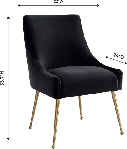 Vista 2 de Tov Furniture Beatrix Velvet - Silla auxiliar de comedor (negro)