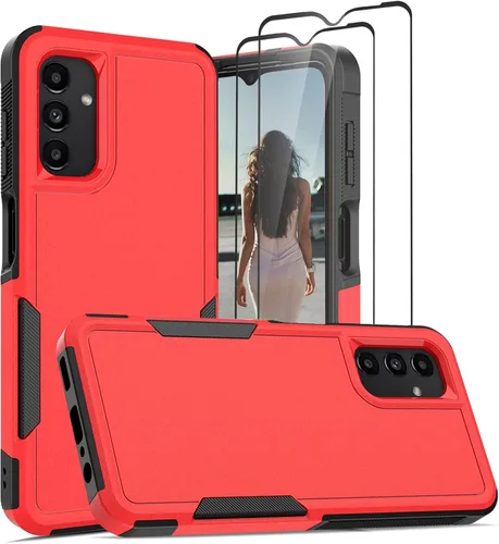 Vista 24 de Jeylly Funda compatible con Samsung Galaxy A12, Samsung Galaxy A12 con protector de pantalla de vidrio templado, protección contra caídas de grado