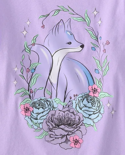 Vista 2 de The Children's Place Camisetas gráficas de manga larga surtidas para niñas Gato/Xolotl/Fox paquete de 3