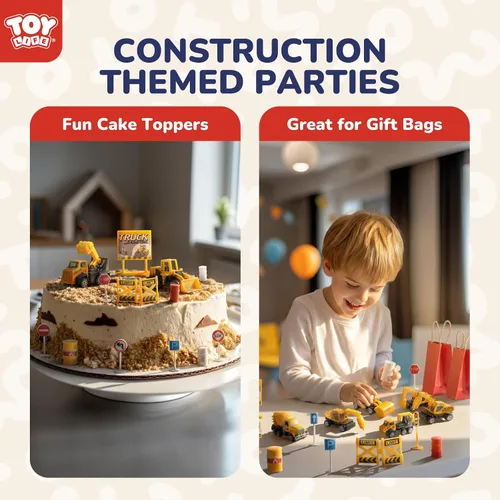 Vista 6 de TOY Life 28 piezas de juguetes de construcción para niños de 3 a 5 años, pequeños vehículos de construcción, juguete de caja de arena para niños