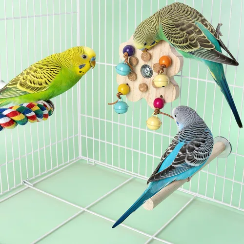 Vista 3 de Mygeromon Juguetes para pájaros para periquitos interactivos accesorios