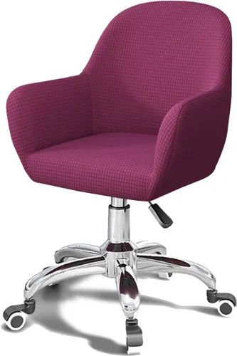 Vista 16 de Funda para silla de computadora de oficina, 2 piezas con brazos giratorios y respaldo curvado, funda para silla de comedor, estilo moderno