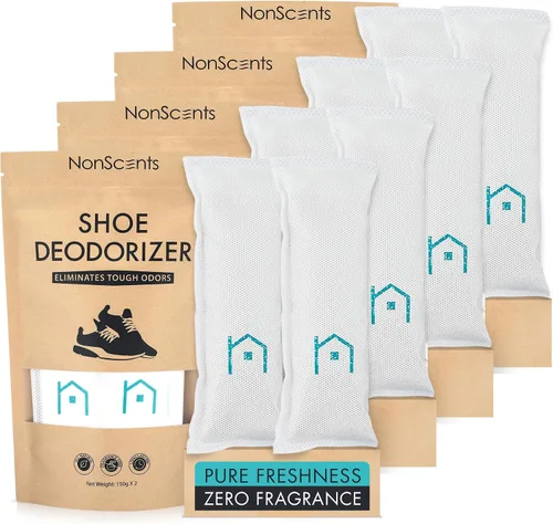 Vista 8 de NonScents Desodorizador de zapatos (2 unidades) – Eliminador de olores, ambientador, absorbente de olores, removedor de aroma para zapatos, bolsas