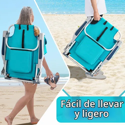Vista 6 de Silla de playa plegable, silla de camping portátil, silla de playa baja, mochila ligera, silla de campamento plegable para camping, playa, picnic 5