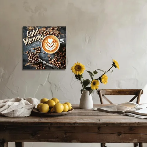 Vista 2 de XLMDYYSW Arte de pared de café, vintage, café marrón y negro, impresiones en lienzo de cocina, granos de café y pintura de café para comedor, bar