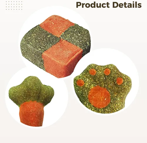 Vista 2 de 6 Pcs Grass Rabbit Chew Toy, Natural Small Animal Treat, Teeth Grinding Toy for Bunny