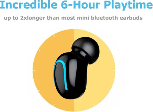 Vista 3 de Mini auricular Bluetooth único pequeño auricular inalámbrico invisible, auricular individual con 6 horas de tiempo de reproducción para iPhone