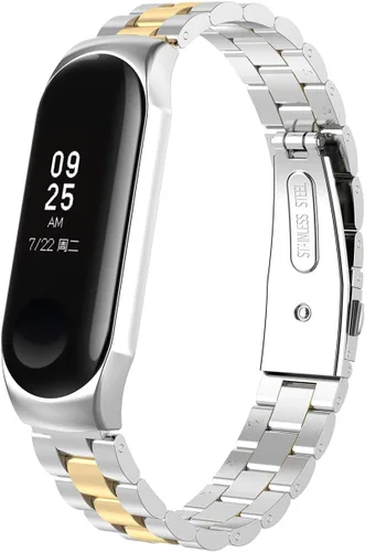 Vista 5 de Correa de repuesto de acero inoxidable para Xiaomi Mi Band 3 Fitness Tracker