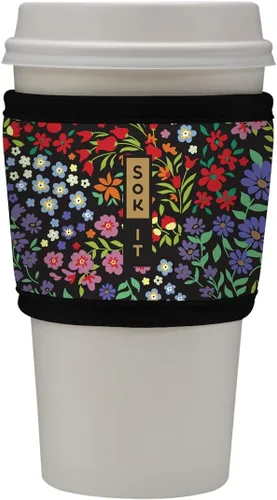 Vista 10 de Sok It HotSok Coffee & Tea - Funda de neopreno con aislamiento reutilizable (floral abstracto)