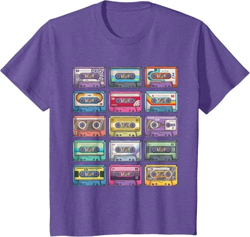 Vista 51 de Vintage Cassette Tapes Collection 80's 90's Music Mixtape T-Shirt Asphalt Grey