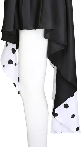 Vista 7 de Drofe Disfraz de Cruella Devil para mujer, disfraz de cosplay para Halloween