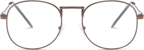 Vista 2 de Gafas retro miopes unisex de metal para distancia Marrón