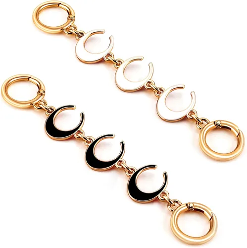 Vista 9 de 2 unidades extensoras de bolsa de cadena de corazón y luna, extensores de correa para bolso, cadena de oro, correa de repuesto para monedero