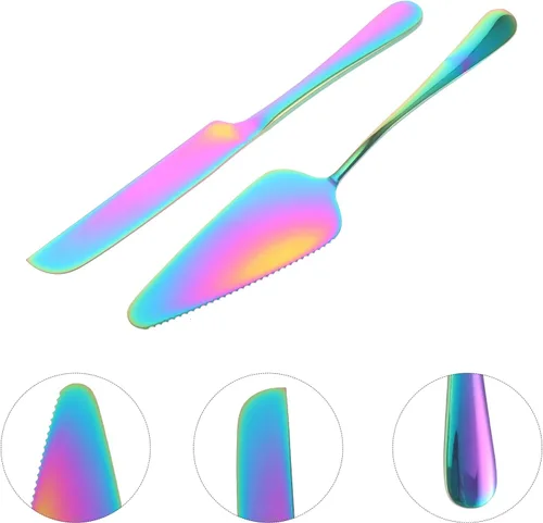 Vista 6 de SHERCHPRY Juego de cuchillos para tartas: servidor de pastel de acero inoxidable cortador de postre espátula herramienta de corte para pizza