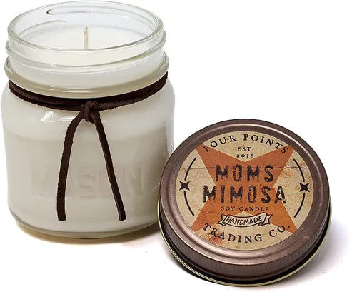 Vista 5 de Mom's Mimosa - Vela perfumada de soja para aromaterapia con tarro de 4 onzas