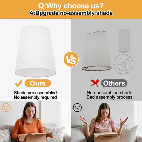 Vista 7 de MOKATNG Lámparas de baño, 3 luces doradas cepilladas, accesorios de iluminación de baño sobre espejo con pantalla de tela blanca acampanada