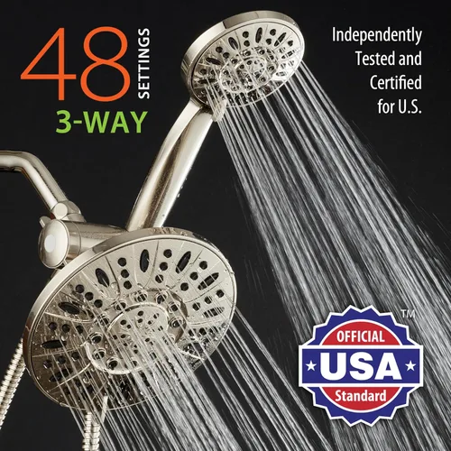 Vista 2 de AquaDance for California - Combo de lluvia de 3 vías de alta presión de 7 pulgadas para lo mejor de ambos mundos - Disfruta del lujoso cabezal