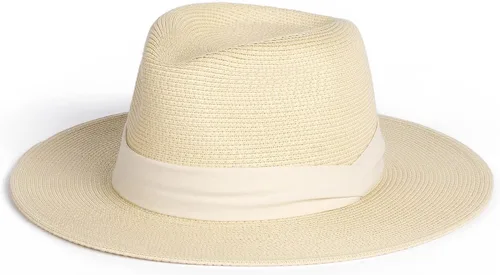 Vista 9 de FURTALK Sombrero Panamá de paja de ala ancha para hombre y mujer Ab-beige.