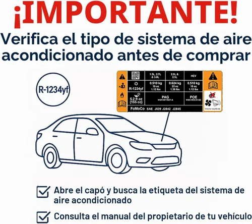 Vista 6 de ZeroR Kit de Reparación para Sistemas de Refrigeración R1234YF AC Máximo Sellado, Máximo Seco y Carga de Aceite